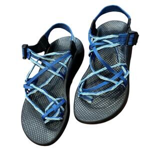 Chaco Sandals Womens ZX/3 Classic Triple Strap Design Toe Loop Blue Sz 8 Cloud
